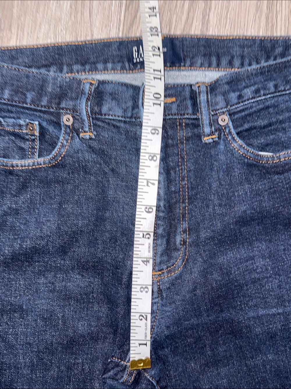 GAP Men's Dark Indigo Straight Jeans Denim Slim Size 34x32 - Picture 4 of 6